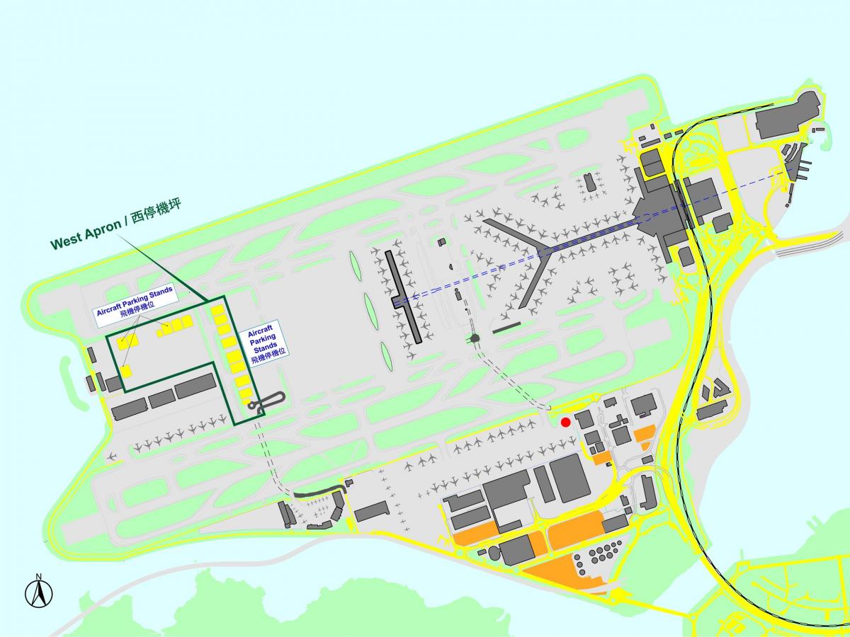 Хонг конг Интернатионал аирпорт Хонг конга на мапи