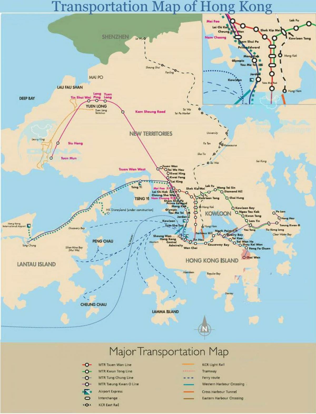 Ферри прелаза у хонг Конгу мапи