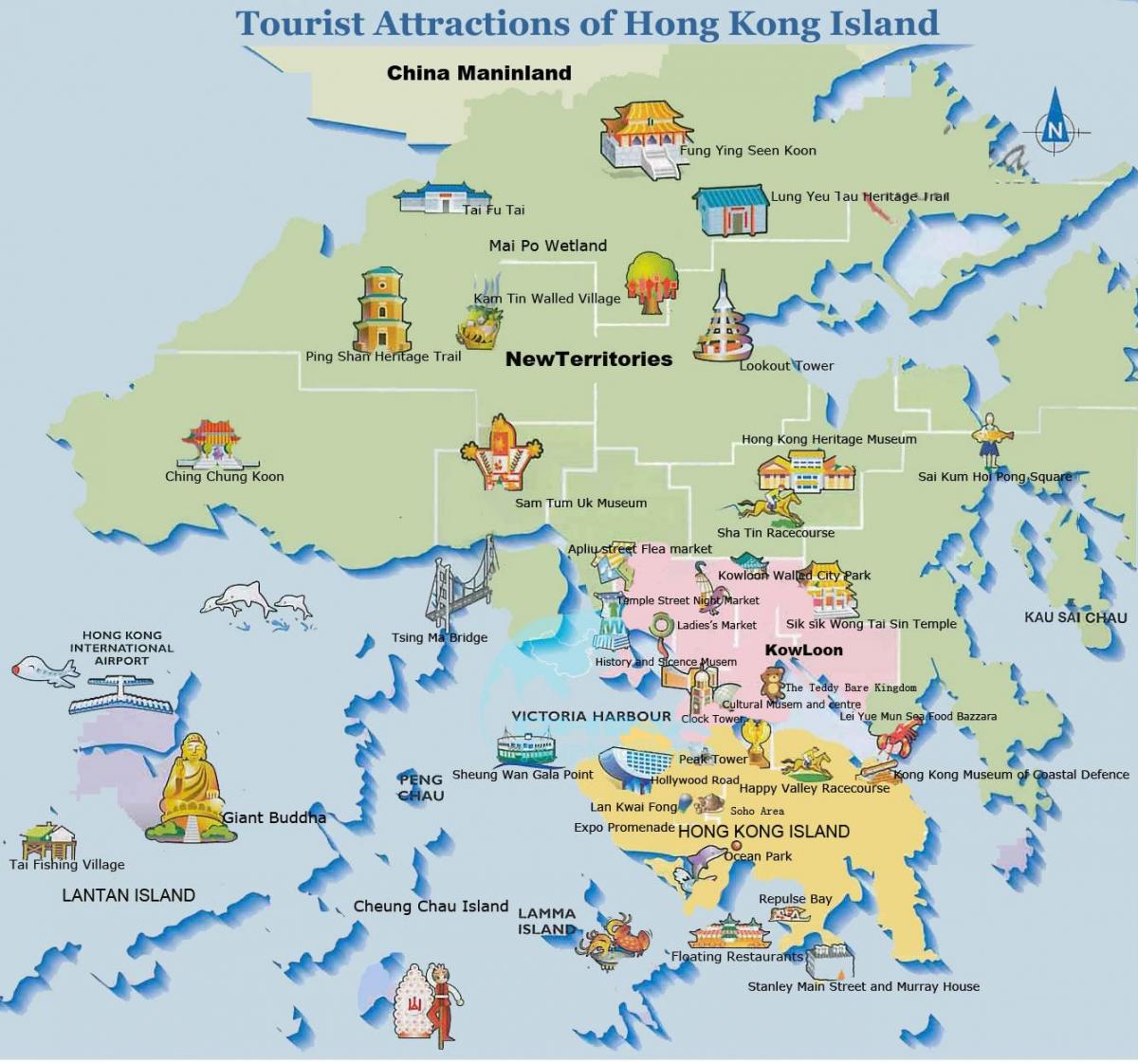 мапа острва Хонг конг