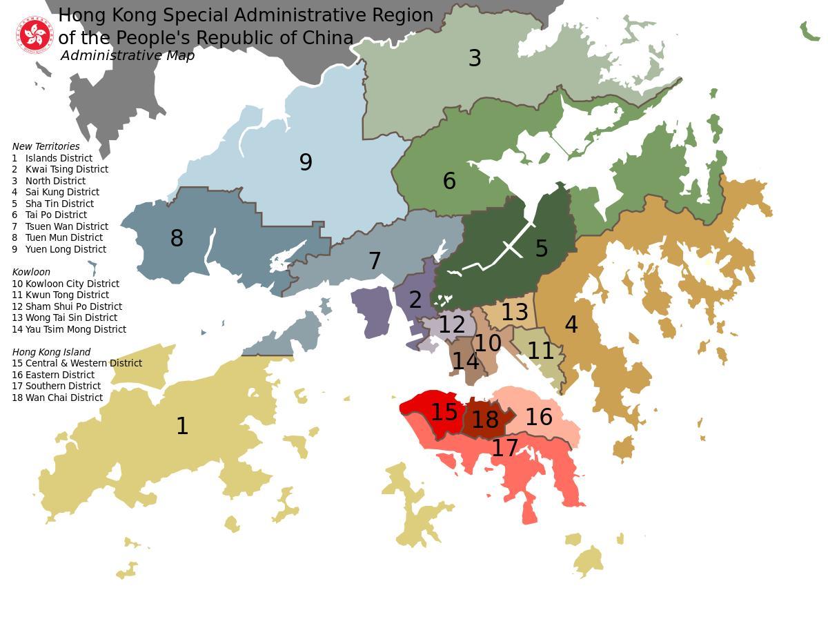 мапа насеља у хонг Конгу